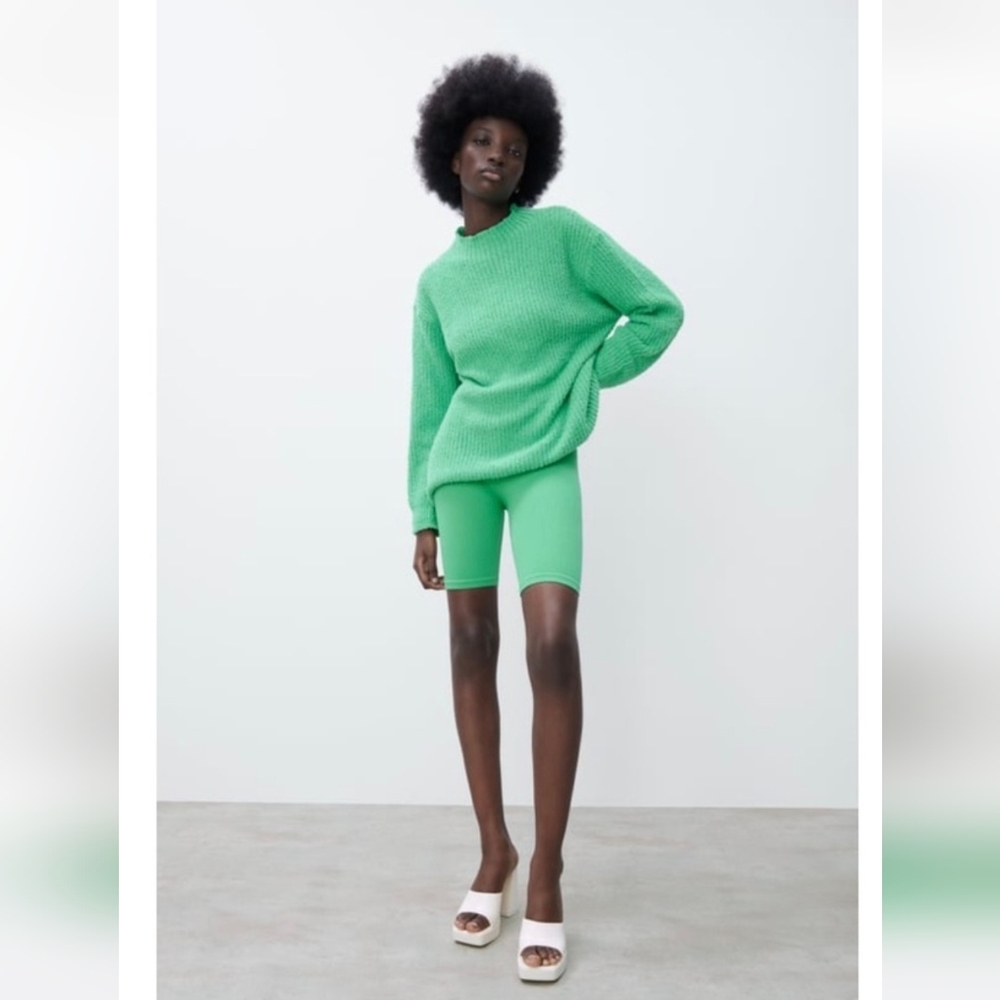 Zara Green Chunky Knit Sweater